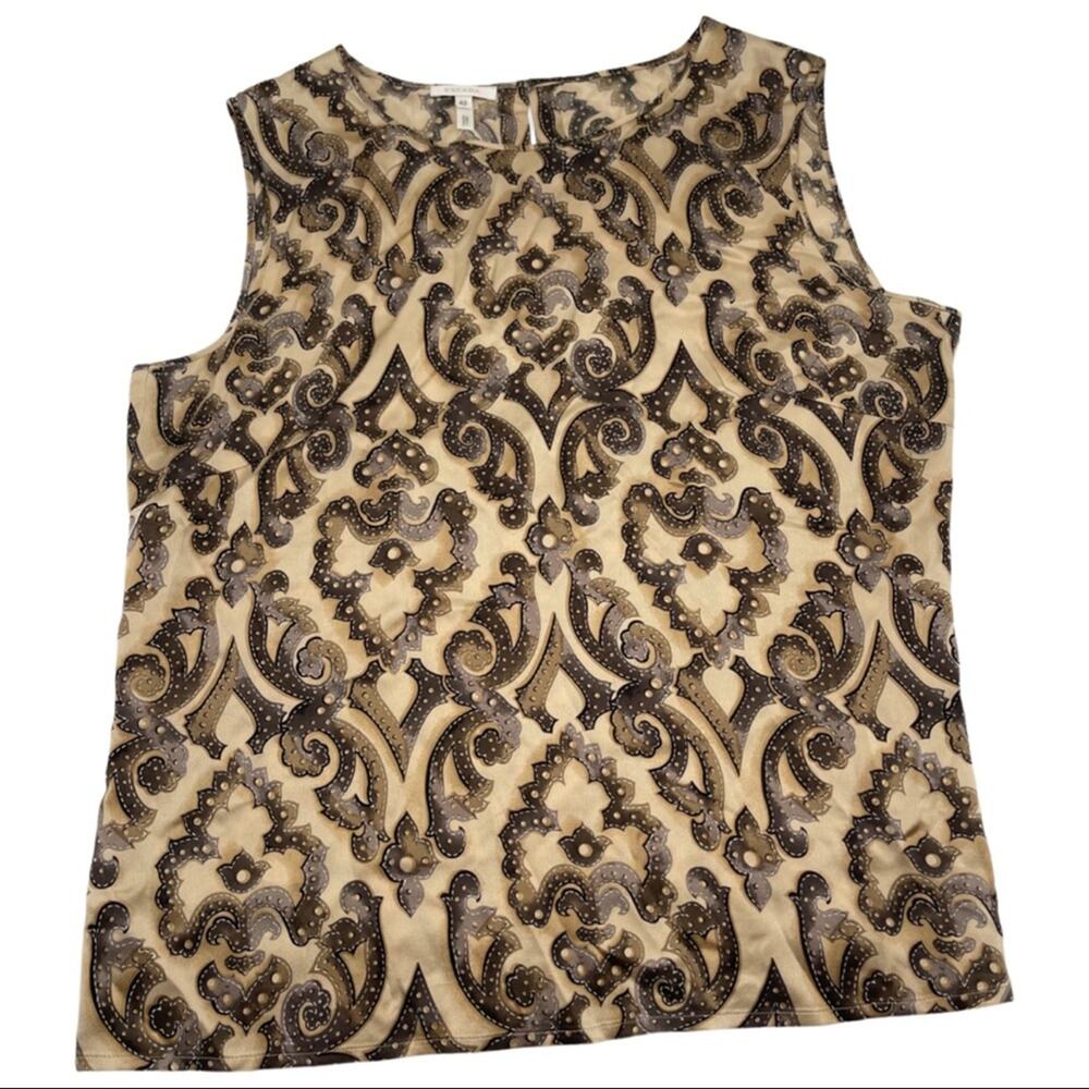 ESCADA 100% silk sleeveless top Paisley print design size 42 (EU)
